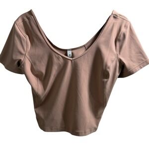 Lululemon Align TAN Crop Top T-shirt size 8 NULU